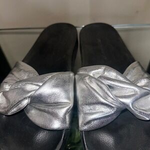 Rebecca Minkoff silver slide Sandals size 8